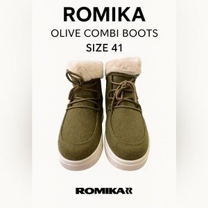 Romika Helsinki 01 Olive Combi Fleece-Lined Boots | Size 41